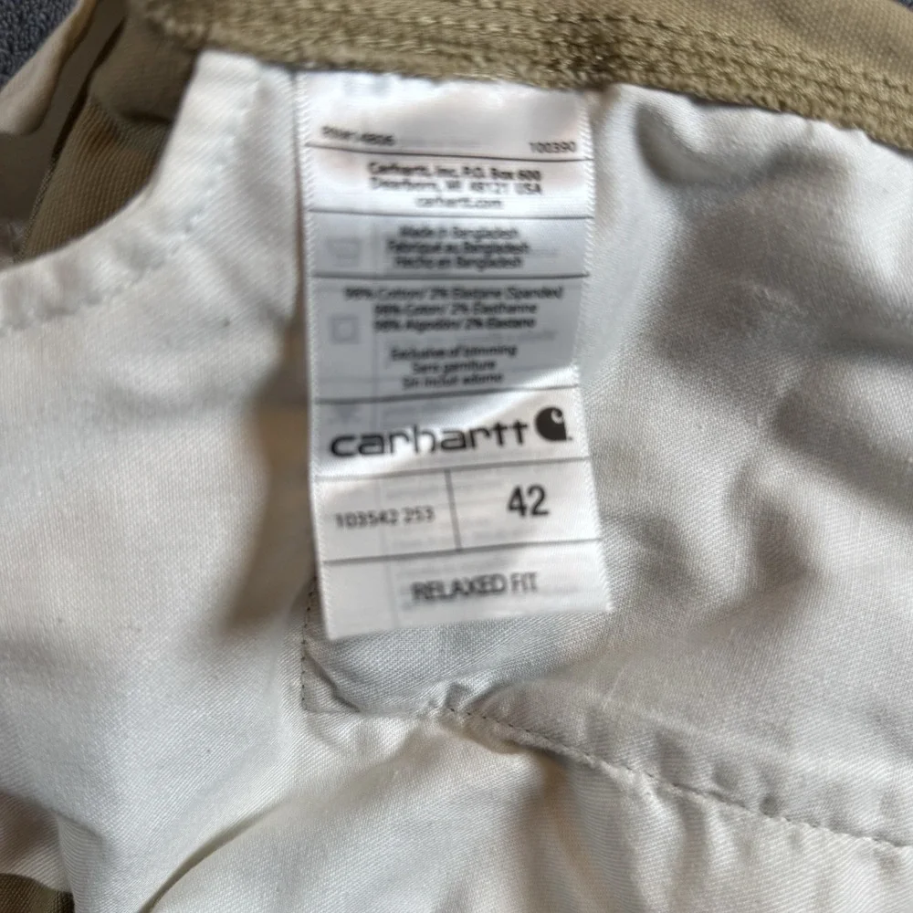 Carhartt Cargo Shorts Mens 42 Relaxed Fit Khaki